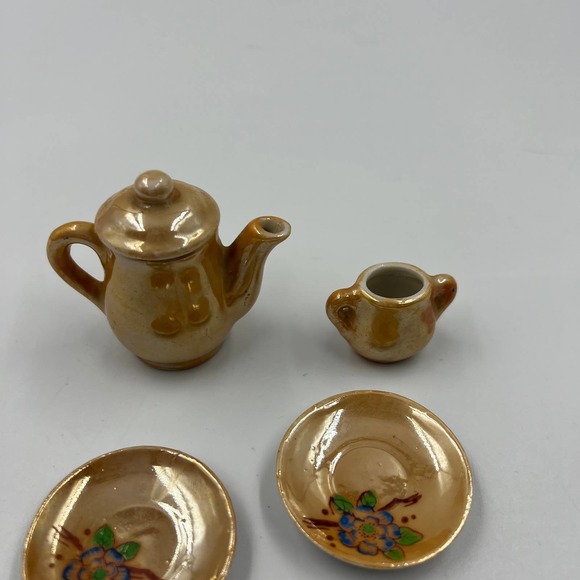 Vintage Miniature Tea Set Pitcher Sugar Cup Saucer Made In Occupies Japan - Picture 2 of 9